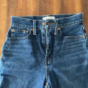 Madewell Women’s Dark Blue Straight Jeans Mom Jean